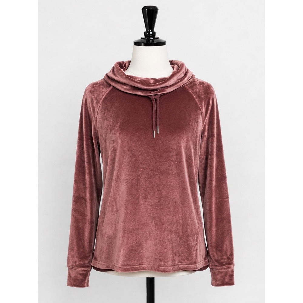 32 Degrees Heat Womens Velour Cowl Neck Pullover Top Decadent Chocolate Small
